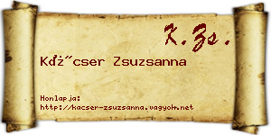 Kácser Zsuzsanna névjegykártya